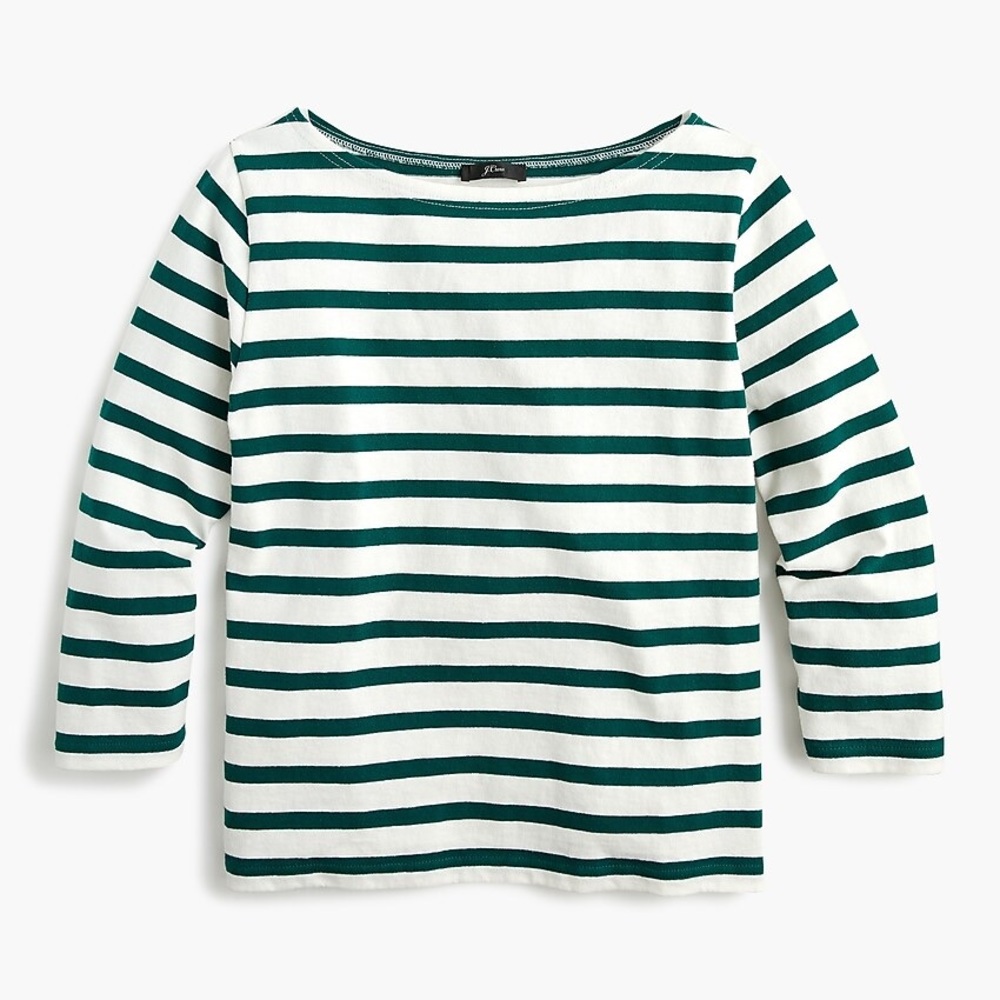 J. Crew Structured Striped Boatneck T-Shirt